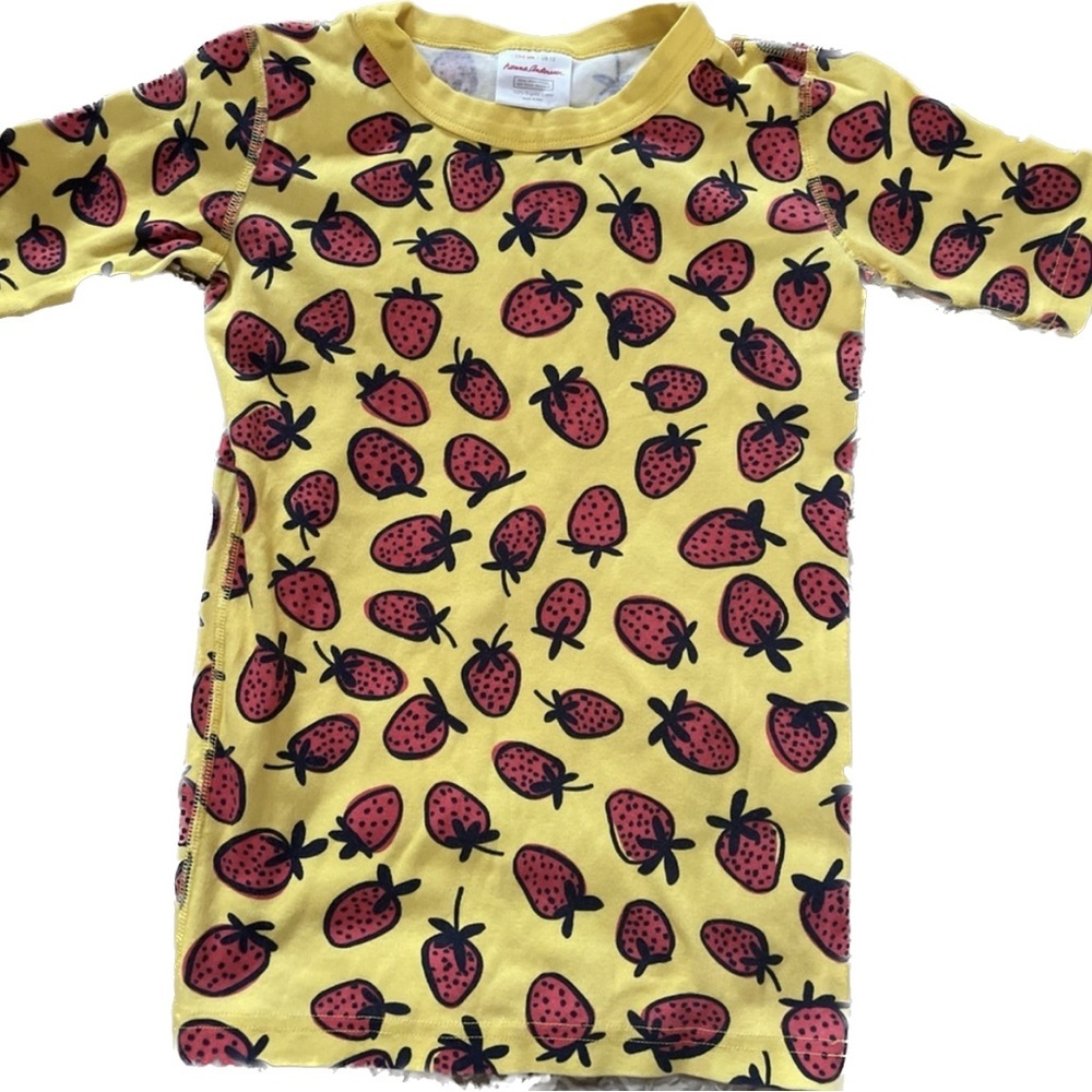 Hanna Andersson Pajama Top Strawberries Sz 12